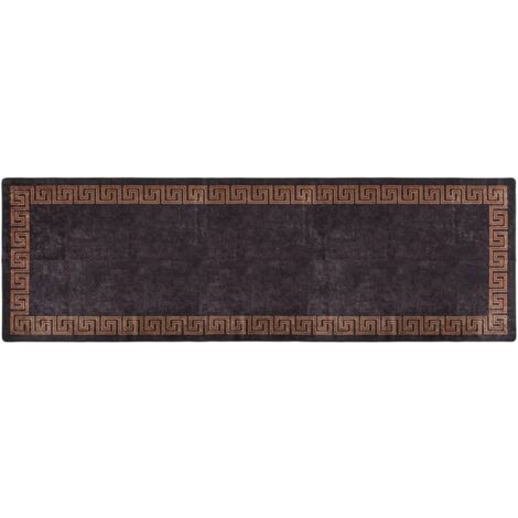Tapis Salon，Tapis Chambre，Tapis lavable antidérapant 80x300 cm Noir et doré CFW73271 (1/5)