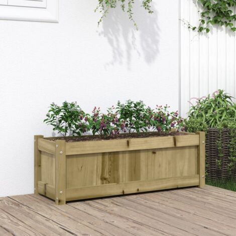 Jardinière Pot de Fleurs d'extérieur 90x31x31 cm bois de pin imprégné CVW70059 (1/5)