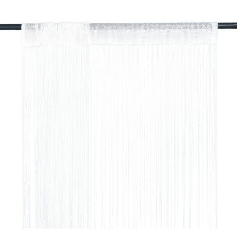 2 pcs Rideau en fils,Rideau d'intimité 140 x 250 cm Blanc CFW61548 (1/4)