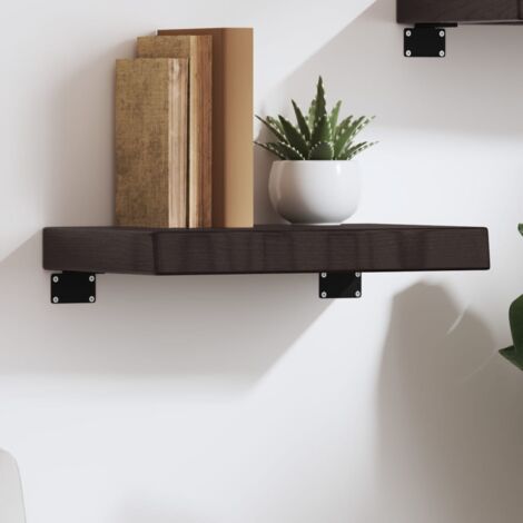 Étagère murale,Étagère suspendue,Etagères Flottantes marron foncé bois chêne massif traité CFW89418 (1/5)