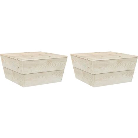 2 pcs Table d'extérieur,Tables de jardin 60x60x30 cm Bois d'épicéa imprégné CFW68181 (1/5)