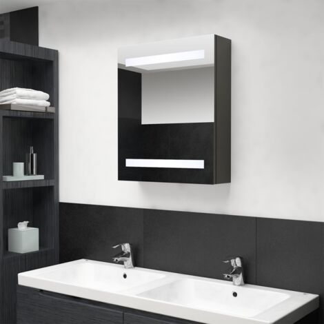 Armoire de rangement,Armoire de salle de bain à miroir LED anthracite 50x14x60 cm CFW56866 (1/5)