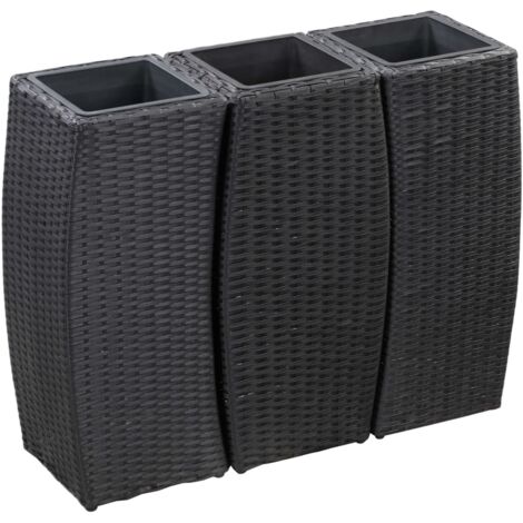 JIUJ Lit Surélevé Rectangulaire Sac De Plantation Jardin 60x60x30 Cm Avec 4 Grilles - Noir