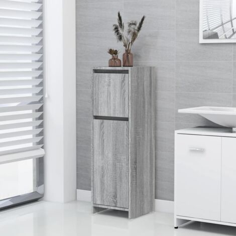 Armoire de rangement,Armoire de bain Sonoma gris 30x30x95 cm Bois d'ingénierie CFW58166 (1/5)