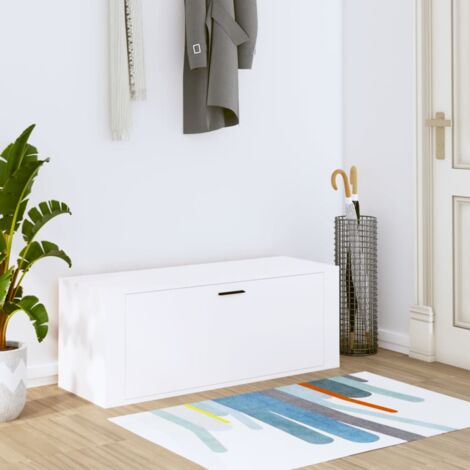 Meuble à chaussures Armoire à chaussures murale Blanc 100x35x38cm Bois d'ingénierie CFW39436 (1/5)