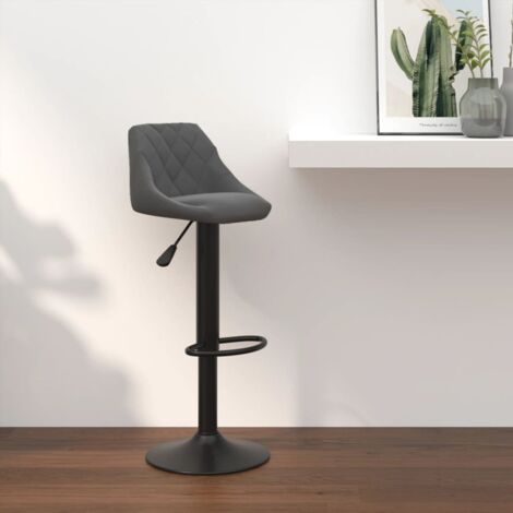 Tabouret de bar,Chaise de Bar,Tabouret Haut Gris foncé Velours CFW18445 (1/5)