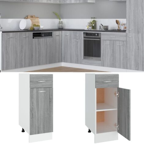 Armoire de rangement,Armoire de plancher à tiroir Sonoma gris 30x46x81,5 cm CFW32645 (1/5)
