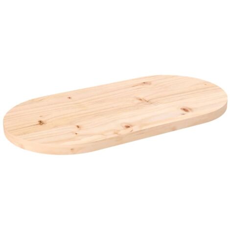 Plateau de table,Dessus de table,Plan de travail 80x40x2,5 cm bois de pin massif ovale CFW11773 (1/5)