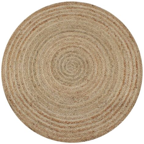 Design In – Tapis rond en jute tressé 90 cm – Texture naturelle, douce et durable – Tissé à la main – Parfait pour salon et chambre - CFW90333