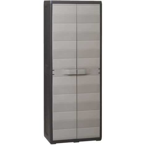 Armoire de rangement,Armoire de rangement de jardin avec 3 étagères Noir et gris CFW79862 (1/5)
