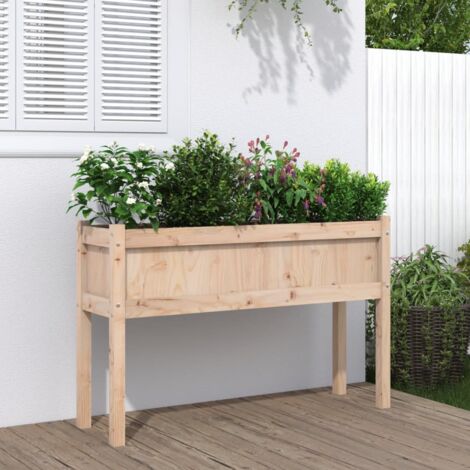 Jardinière Pot de Fleurss avec pieds 110x31x70 cm bois de pin massif CVW52589 (1/5)