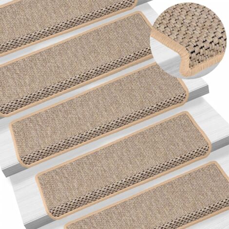 Tapis d'escalier autocollants 15 pcs,Marchettes d'escalier,Protections d'escalier 65x21x4 cm Beige clair CFW49751 (1/5)