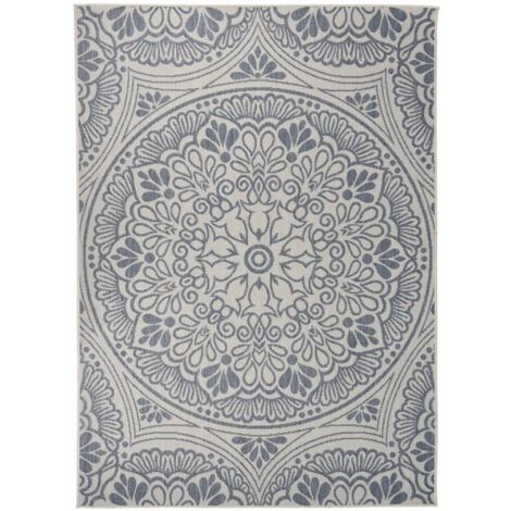 Tapis à tissage plat d'extérieur 200x280 cm Motif bleu CFW36829 (1/5)