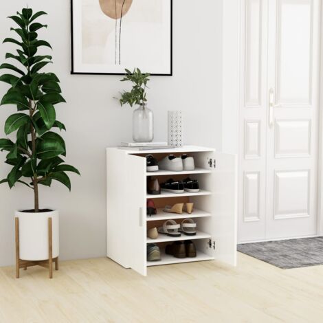 Meuble à chaussures Armoire à chaussures Blanc 60x35x70 cm Bois d’ingénierie CFW43323 (1/5)