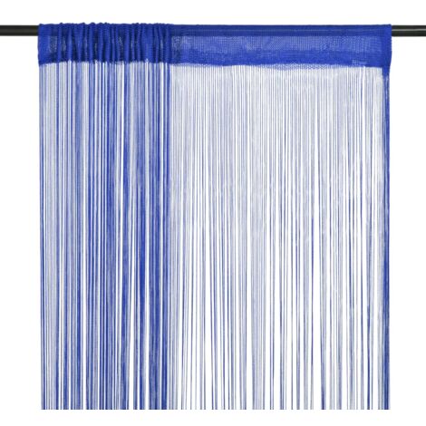 2 pcs Rideau en fils,Rideau d'intimité 100 x 250 cm Bleu CFW13933 (1/4)