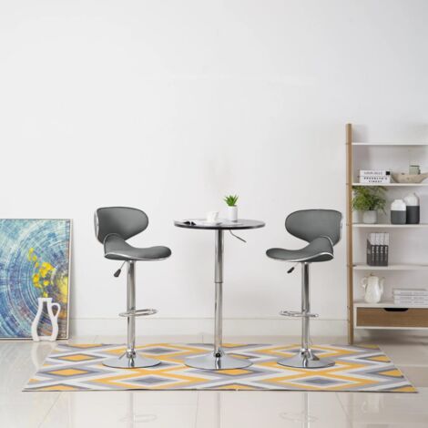 Lot de 2 Tabourets de bar,Chaise de Bar,Tabouret Haut gris similicuir CFW59458 (1/5)