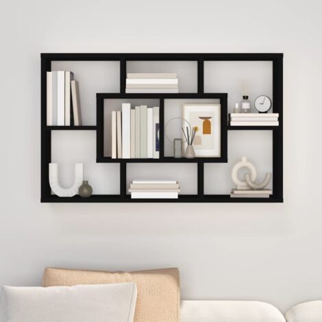 2 Pcs Etagere Murale Noire, Petite Étagère Murales, Etagere