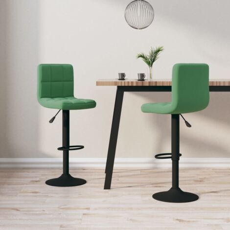 Lot de 2 Tabourets de bar,Chaise de Bar,Tabouret Haut vert foncé velours CFW84480 (1/5)