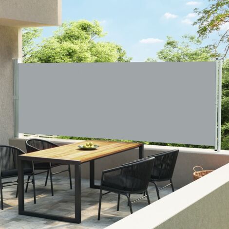 Store banne Store extérieur Auvent latéral rétractable de patio 600x160 cm gris CFW91187 (1/5)