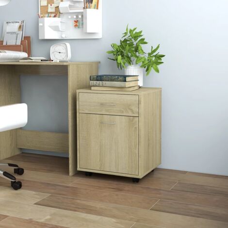 Armoire de rangement,Armoire à roulettes Chêne sonoma 45x38x54 cm Bois d’ingénierie CFW89365 (1/5)