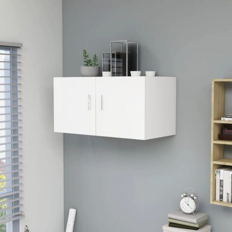 Armoire murale,Meuble de rangement,Armoire suspendue Blanc 80x39x40 cm Bois d'ingénierie CFW86219 (1/5)