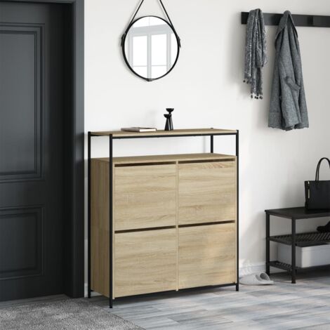 FineBuy Armoire à Chaussures Chêne Sonoma – 60 X 90 X 35 Cm, 2 Portes, Rangement 12 Paires, Design Moderne Minimaliste Pour Entrée Et Couloir