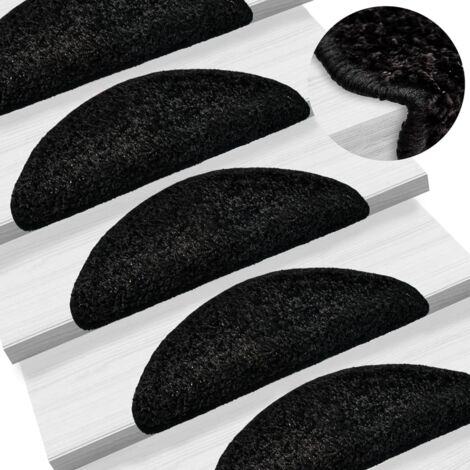 Tapis d'escalier 15 pcs,Marchettes d'escalier,Protections d'escalier noir 56x17x3 cm CFW48928 (1/5)