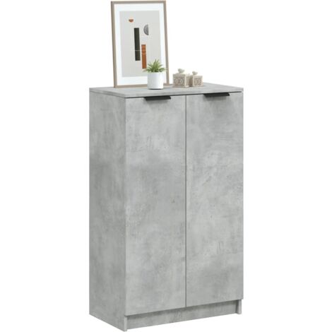 Meuble à chaussures Armoire à chaussures Gris béton 59x35x100 cm Bois d'ingénierie CFW30015 (1/5)