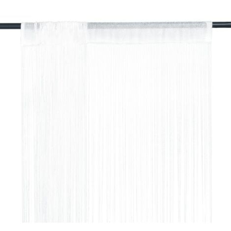 2 pcs Rideau en fils,Rideau d'intimité 100 x 250 cm Blanc CFW46739 (1/4)
