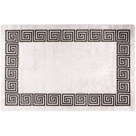 Design In – Tapis kilim lavable antidérapant 80x150 cm – Velours doux 100% polyester – Insonorisant et antibactérien – Beige clair - CFW67054 (1/5)