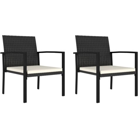 Lot de 2 Chaises à manger de jardin,Siège de Terrasse Chaise d'extérieur Résine tressée Noir CFW906951 (1/5)