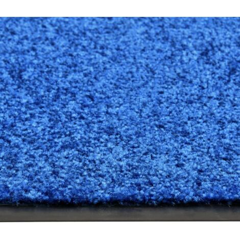 Paillasson Fleurs De Lys Bleu Marine 40,6x61 Cm - 100% Polyester, Antidérapant, Lavable - Intérieur/extérieur, Entrée, Cuisine, Salle De Bain