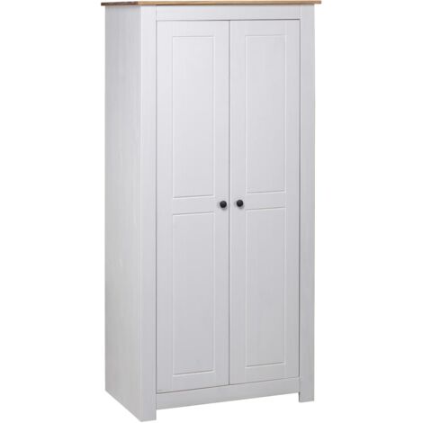 Garde-robe,Armoire de Rangement Blanc 80x50x171,5 cm Pin massif Assortiment Panama CFW58297 (1/5)