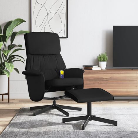 Fauteuil de Salon,Fauteuil de massage inclinable avec repose-pied noir tissu CFW55500 (1/5)