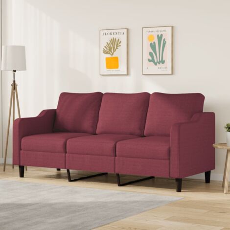 Canapé à 3 places,Sofa pour Salon,Banquette Rouge bordeaux 180 cm Tissu CFW13947 (1/5)