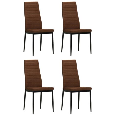 Lot de 4 Chaises à manger,Chaise de salle à manger marron tissu CFW93367 (1/5)
