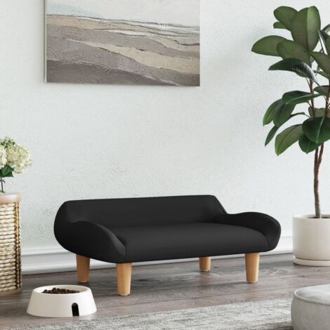 Lit pour chien，Couchage pour chien noir 70x40x24 cm tissu CFW41065 (1/5)