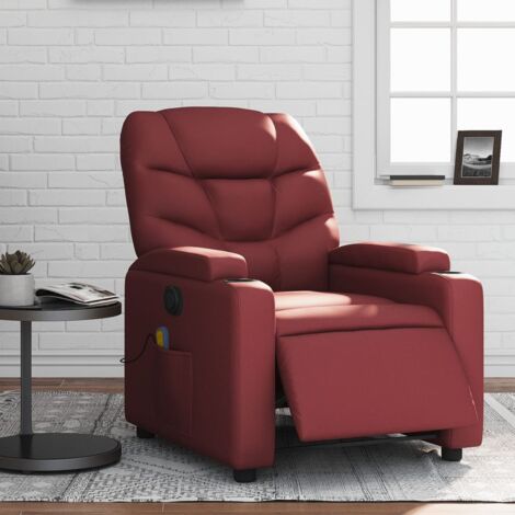 Fauteuil de Salon,Fauteuil de massage inclinable électrique rouge bordeaux CFW50991 (1/5)
