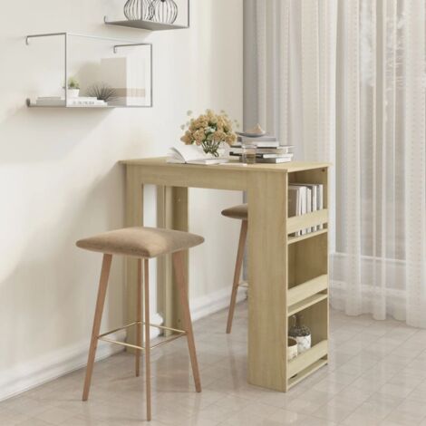 Table de bar avec rangement Chêne sonoma 102x50x103,5 cm CFW96249 (1/5)