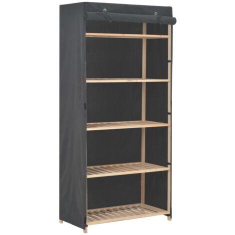 Garde-robe,Armoire de Rangement Gris 79 x 40 x 170 cm Tissu CFW66023 (1/5)
