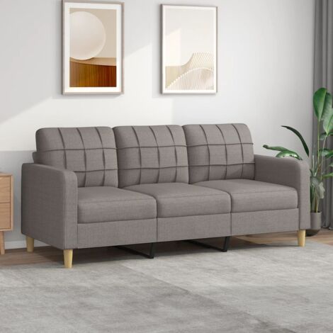 Canapé à 3 places,Sofa pour Salon,Banquette Taupe 180 cm Tissu CFW96548 (1/5)