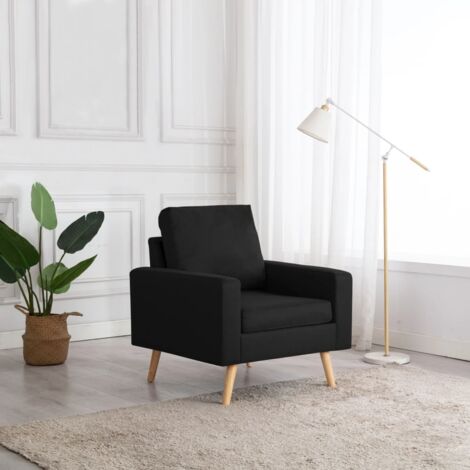 Fauteuil de Salon，Fauteuil Noir Tissu CFW19438 (1/5)