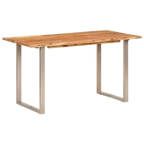 Table de salle à mange,Table de cusiner 140x70x76 cm Bois d'acacia solide CFW93988 (1/5)