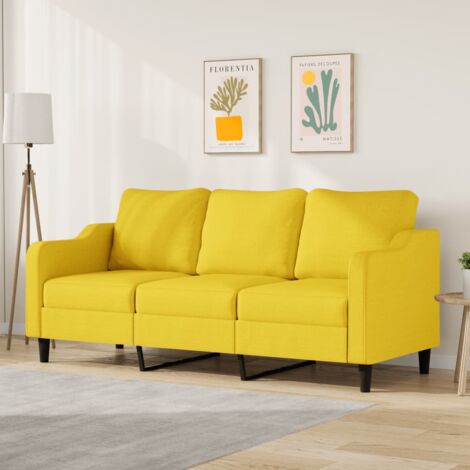 Canapé à 3 places,Sofa pour Salon,Banquette Jaune clair 180 cm Tissu CFW14067 (1/5)