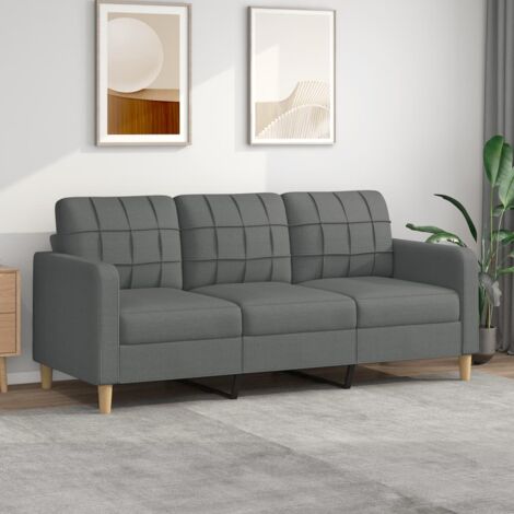 Canapé à 3 places，Sofa pour Salon，Banquette Gris foncé 180 cm Tissu CFW58261 (1/5)