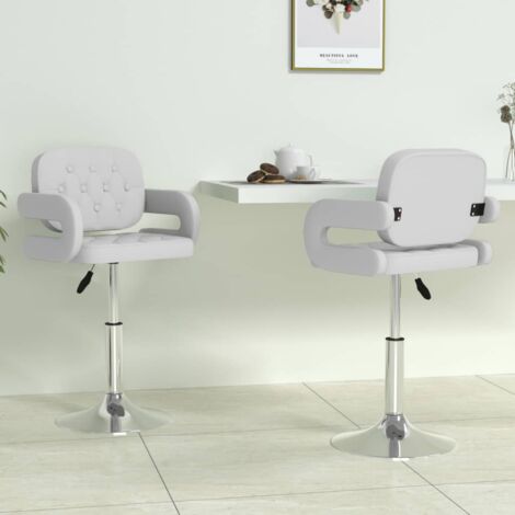 Lot de 2 Chaises pivotantes à manger，Chaise de salle à manger blanc similicuir CFW33538 (1/5)