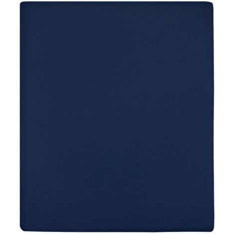 Drap-housse Jersey Bleu marine 140x200 cm Coton CFW95178 (1/4)