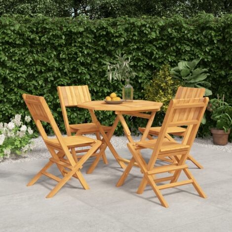 Ensemble à manger de jardin 5 pcs,Salon de jardin Bois de teck massif CFW73517 (1/5)