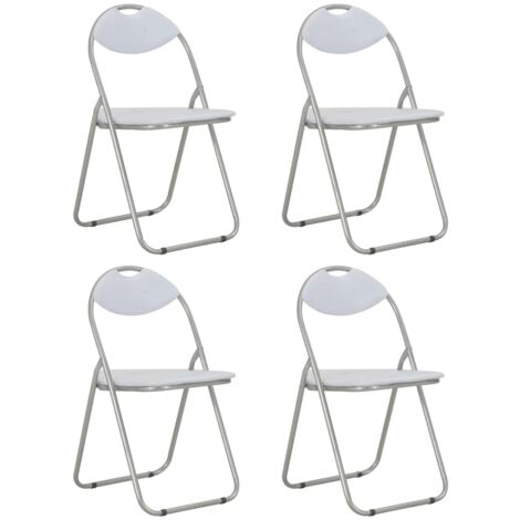 Lot de 4 Chaises pliantes à manger,Chaise de salle à manger blanc similicuir CFW92583 (1/5)
