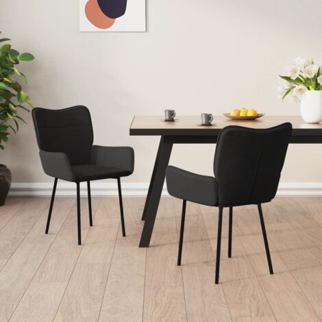 Lot de 2 Chaises à manger,Chaise de salle à manger Noir Velours CFW30905 (1/5)